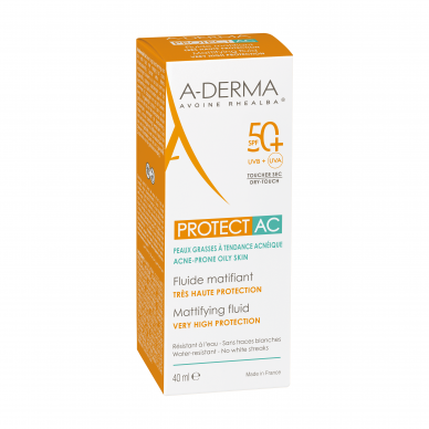 A-Derma Protetor Solar Fluído Matificante SPF 50+ Pele Acneica 40ml