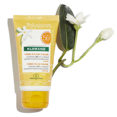 Klorane Creme Protetor Solar Rosto SPF50+ Tamanu BIO e Monoï  50ml