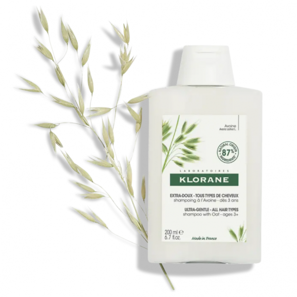 Klorane Champô Ultra-Suave com Aveia para Todos os Tipos de Cabelo 200ml 1