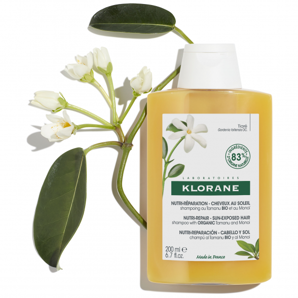 Klorane Tamanu BIO e Monoï Champô Nutritivo cabelo exposto ao sol 200ml