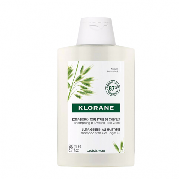 Klorane Champô Ultra-Suave com Aveia para Todos os Tipos de Cabelo 200ml