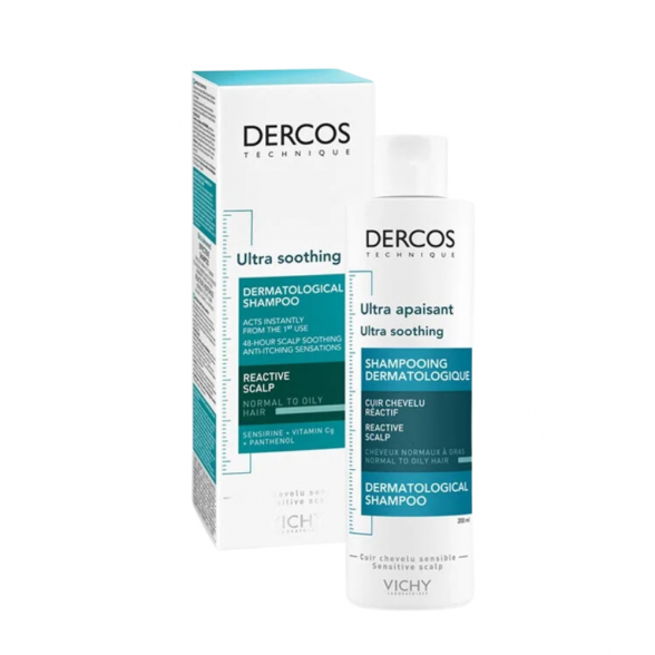 Vichy Dercos Ultra Soothing Shampoo for Reactive Normal to Oily Hair 200ml 1